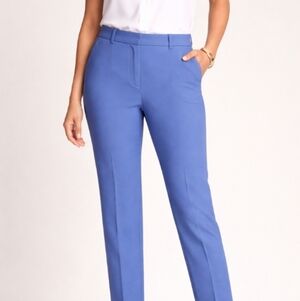 Talbots Hampshire Ankle Pants 8P Petite Blue Straight Leg Career Work NWT